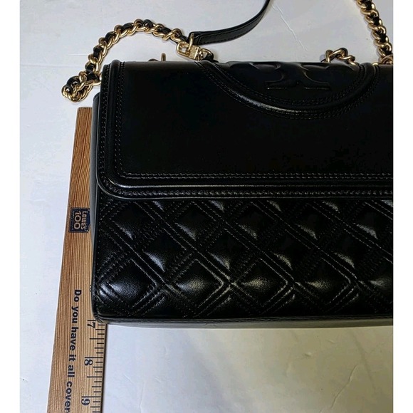 Tory Burch Black Leather Fleming Convertible Bag $598 - Picture 9 of 13